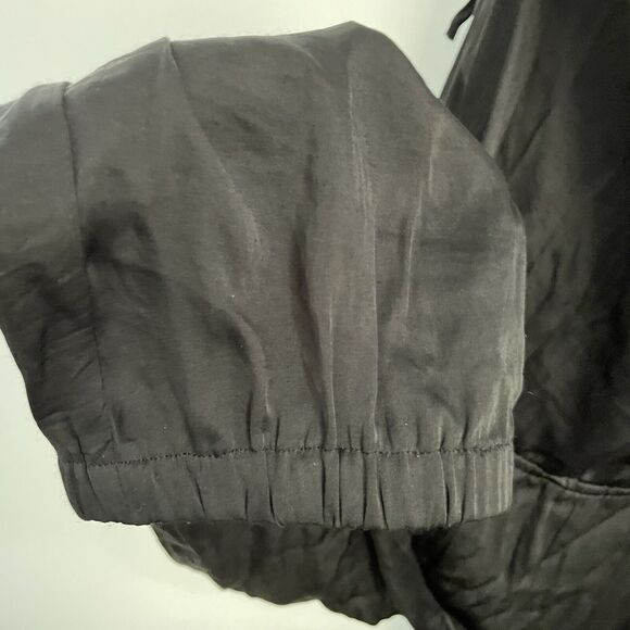 GUESS Satin Jumpsuit Zipper Sleeveless Cowl Neck With  Elastic Ankle SZ M - Picture 10 of 10